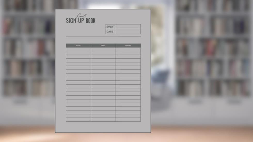 Email Sign Up Book: Event Register Log Book To Collect Visitors´ Names, Emails, and Phone Numbers, written by AFS Business