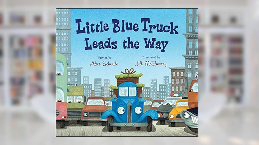 Little Blue Truck Leads the Way Board Book, written by Alice Schertle