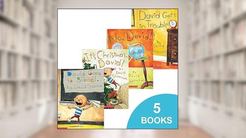 Cover from No, David! 5 Book Set (No, David!, Grow Up David!, It's Christmas, David!, David Gets Into Trouble, and David Goes to School), written by David Shannon