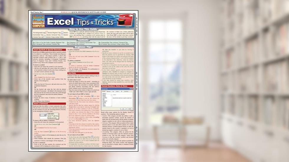 Excel Tips & Tricks QuickStudy Laminated Reference Guide (QuickStudy Computer), written by John Hales