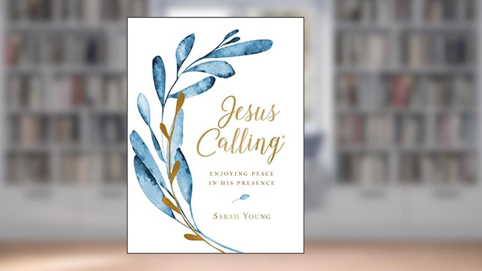 Jesus Calling, Large Text Cloth Botanical, with Full Scriptures: Enjoying Peace in His Presence (A 365-Day Devotional), written by Sarah Young