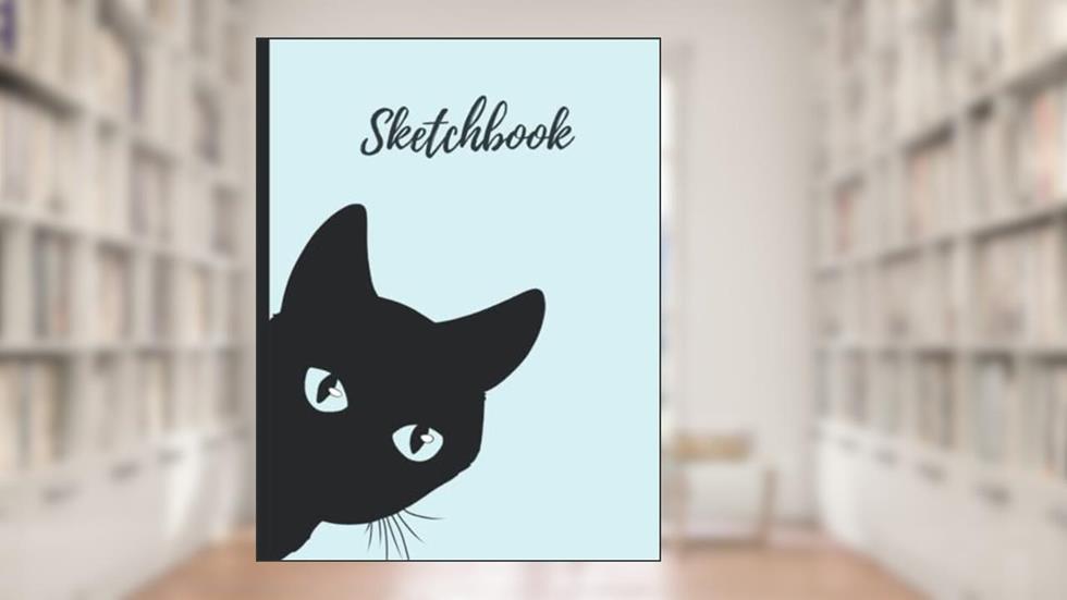 Curious Black Cat Sketchbook: An Aqua Blue Drawing Pad for Artists and Cat Lovers, written by KSG Press