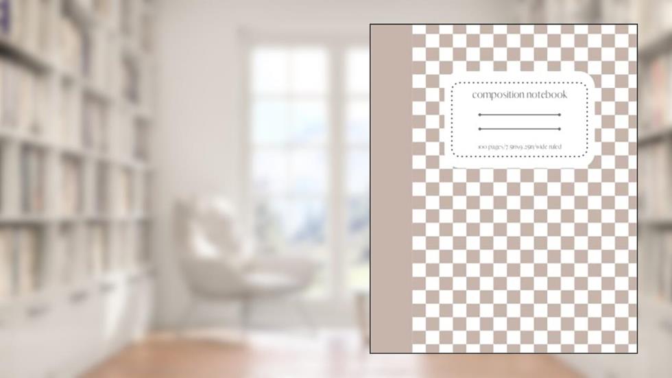 Tan Checkered Composition Notebook: 7.5x9.25/Wide Ruled, written by Monica East