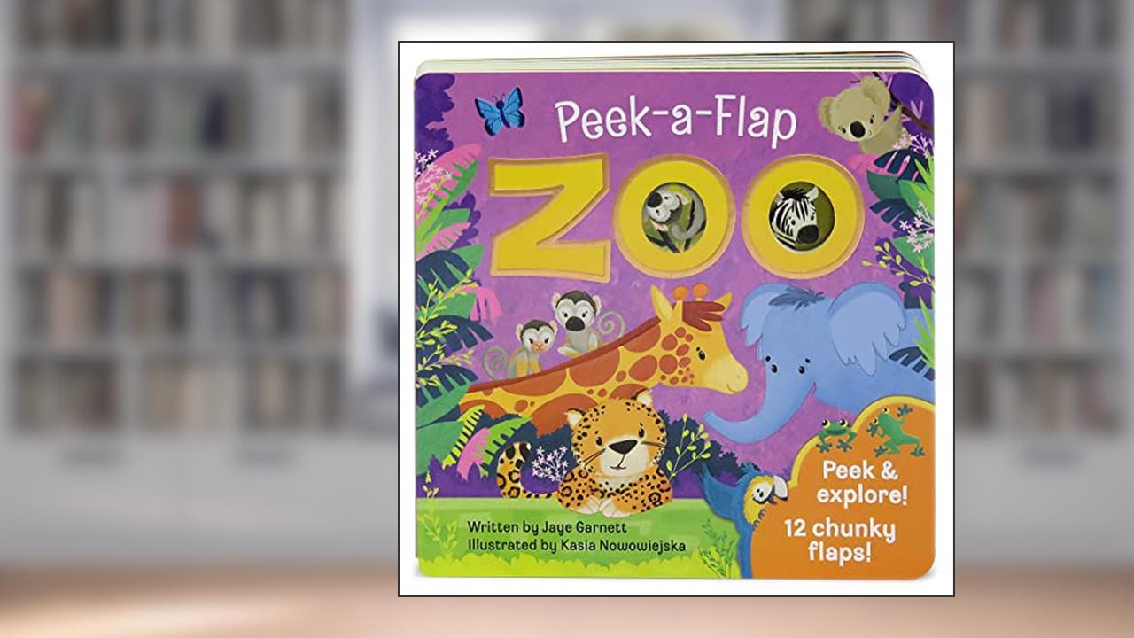 Zoo: Peek-a-Flap Board Book, written by Jaye Garnett; Cottage Door Press