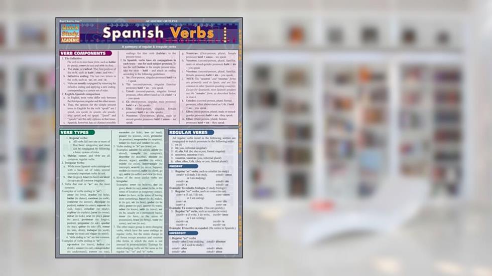 Spanish Verbs QuickStudy Laminated Reference Guide (QuickStudy Academic), written by William Bengtson