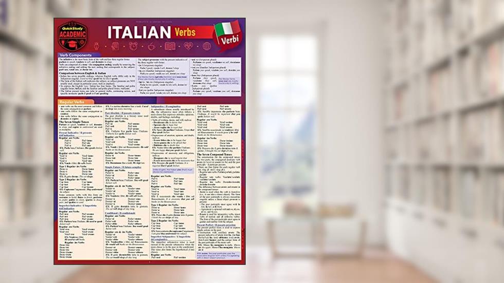 Italian Verbs: A Quickstudy Laminated Reference Guide, written by Sally-Ann Delvino