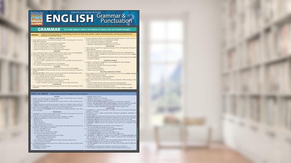 English Grammar & Punctuation QuickStudy Laminated Reference Guide (QuickStudy Academic), written by Shelley Evans-Marshall