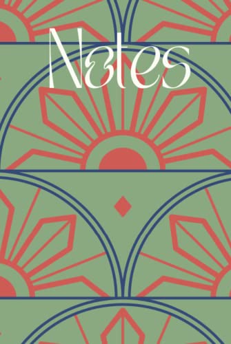 Read Notes - 6x9" Dyslexia/Visual stress - RED tinted lined notebook - 100 pages - green, blue and red Art deco front cover design: Hardback cover, written by Stearman Books
