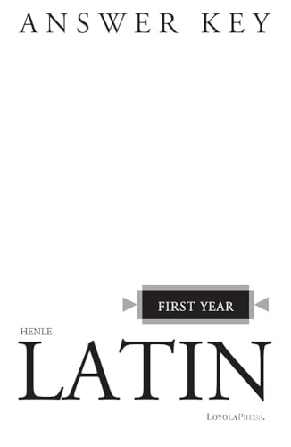 Read Henle Latin First Year Answer Key, written by Robert J. Henle