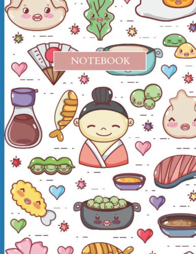 Read Notebook: Kawaii Cover - Size (8.5" x 11") 120 Pages: Line-Ruled Pages, written by Arba Design