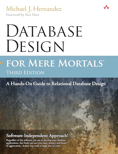 Read Database Design for Mere Mortals: A Hands-On Guide to Relational Database Design, written by Hernandez Michael J.