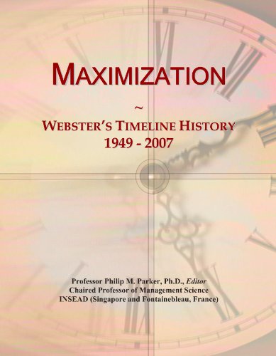 Read Maximization: Webster's Timeline History, 1949 - 2007, written by Icon Group International