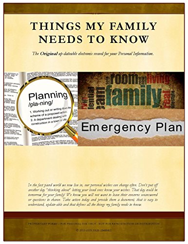 Read Things My Family Needs To Know: The Original up-dateable electronic record for your Personal Information., written by Julie Jimenez