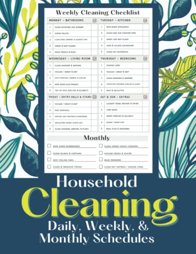 Read Household Cleaning Daily, Weekly, And Monthly Schedules: House Cleaning Checklist For Adults, written by Mint Poppy Press