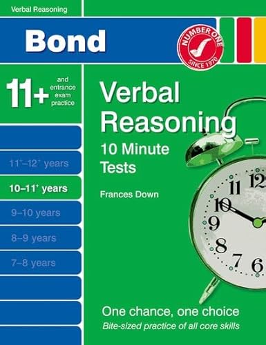 Read Bond 10 Minute Tests Verbal Reasoning 10-11+ yrs, written by Frances Down