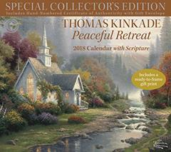 Thomas Kinkade Special Collector's Edition with Scripture 2018 Deluxe Wall Calen: Peaceful Retreat, written by Thomas Kinkade
