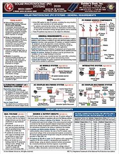 Solar Photovoltaic (PV) Systems Quick-Card Based On the 2020 National Electrical Code (NEC), written by Builders Book; Inc.