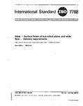 Read ISO 7788:1985, Steel - Surface finish of hot-rolled plates and wide flats - Delivery requirements, written by International Organization for Standardization Read ISO 7788:1985, Steel - Surface finish of hot-rolled plates and wide flats - Delivery requirements, written by International Organization for Standardization