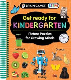 Brain Games STEM - Get Ready for Kindergarten: Picture Puzzles for Growing Minds (Workbook), written by Publications International Ltd.; Brain Games