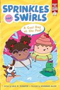Read A Cool Day at the Pool: Ready-to-Read Graphics Level 1 (Sprinkles and Swirls), written by Lola M. Schaefer