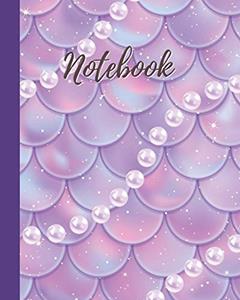 Notebook: Pink&Purple Mermaid Scale with Pearl Pattern - College Lined Notebook & Journal - Cute Gift for Girls Teens Women (8"x10" 120 Pages), written by Simple Happy Magical