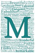 Read M: Inspirational Monogram Notebook (Teal Initial Word Art Notebooks), written by Naturally Truthful Designs
