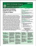 Read Noninvasive Ventilation: Update On Uses For The Critically Ill Patient, written by Jose Dionisio Torres Jr MD; Michael S. Radeos MD MPH