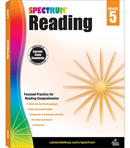 Read Spectrum Reading Comprehension Grade 5 Workbooks, Ages 10 to 11, 5th Grade Reading Comprehension, Nonfiction and Fiction Passages, Summarizing Stories and Identifying Themes - 174 Pages, written by Spectrum