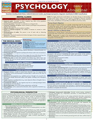 Read Psychology: Abnormal - QuickStudy Laminated Reference Guide (QuickStudy Academic), written by Inc. BarCharts