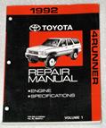 Read 1992 Toyota 4Runner Factory Repair Manual (Volume 1: Engine & Specifications), written by Toyota Motor Corporation