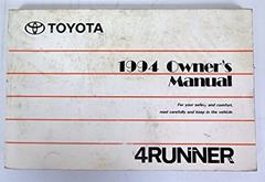 1994 Toyota 4runner 4 Runner Owners Manual, written by unknown author