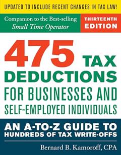 475 Tax Deductions for Businesses and Self-Employed Individuals 13th Ed, written by Bernard B. Kamoroff C.P.A.