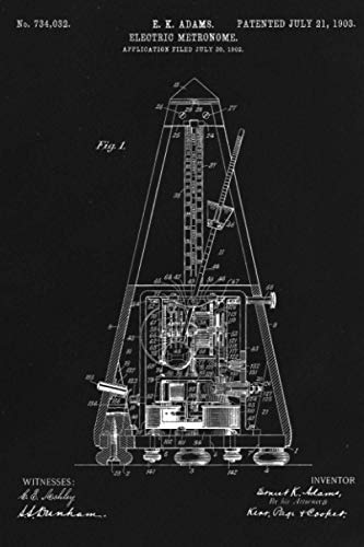 Read Journal: Electric Metronome Patent Ruled Diary for Writing and Notes (6 x 9) 120 Pages, Soft Cover, written by Inked Patent Publishing