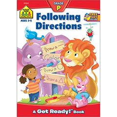 School Zone - Following Directions Workbook - 32 Pages, Ages 3 to 5, Preschool, Kindergarten, Shapes, Colors, Numbers, Positional Words, Problem-Solving, and More (School Zone Get Ready!T Book Series), written by School Zone; Joan Hoffman; Barbara Gregorich