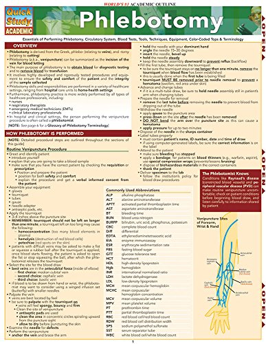 Read Phlebotomy QuickStudy Laminated Reference Guide, written by Kathryn Almquist RT Read Phlebotomy QuickStudy Laminated Reference Guide, written by Kathryn Almquist RT