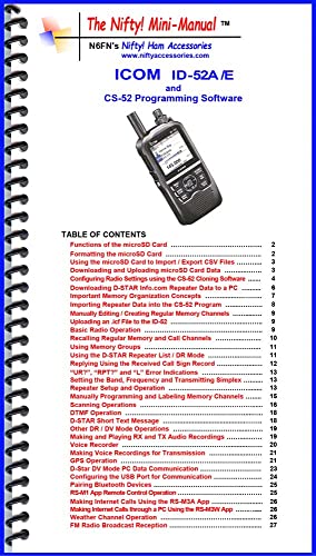 Read Icom ID-52A /E Mini-Manual by Nifty Accessories, written by Nifty Accessories Read Icom ID-52A /E Mini-Manual by Nifty Accessories, written by Nifty Accessories