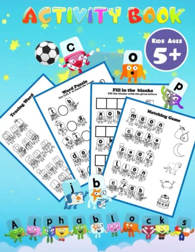 Read Alphablocks Activity Book: Include Games: Matching Games, Tracing Letter, Fill In The Blank, Find Word, And More ..., written by Barry Morgan's Book