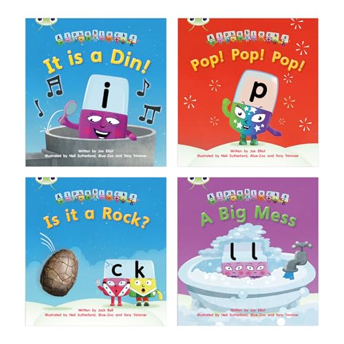 Read Learn to Read at Home with Bug Club Phonics Alphablocks: Phase 2 - Reception Term 1 (4 fiction books) Pack A (Phonics Bug), written by Jack Bell Read Learn to Read at Home with Bug Club Phonics Alphablocks: Phase 2 - Reception Term 1 (4 fiction books) Pack A (Phonics Bug), written by Jack Bell