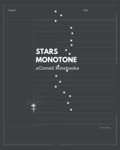 Read STARS MONOTONE Cornell Notebook: Dark Gray Cornell Notebook, Lecture, Classroom notes, (8x10 inc. / 120Pages) White paper, written by Sammy seaz