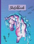 Read Dripping Watercolor Horse Sketchbook: An Artistic Watercolor Illustration of a Pink, Blue, and Purple Horse for Artists of All Ages and Skill Levels, written by KSG Press