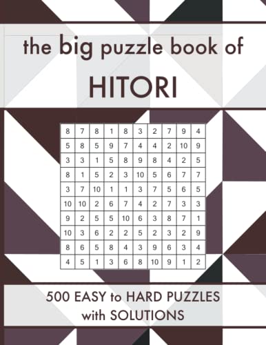 Read The Big Puzzle Book of Hitori: 500 Easy to Hard Japanese Logic Puzzles with Solutions, written by Nidhi Grover; Sorted Puzzles Read The Big Puzzle Book of Hitori: 500 Easy to Hard Japanese Logic Puzzles with Solutions, written by Nidhi Grover; Sorted Puzzles