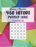 Read 450 HITORI Puzzles (5x5): A fun logic puzzle: Can you figure out which cells to shade and which should be blank?, written by Bailey Carter; Bailey's Puzzles