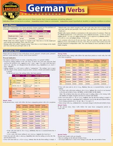 Read German Verbs: a QuickStudy Language Reference Guide, written by Paul Listen